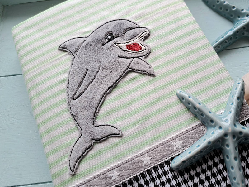 Preview: Delfin - doodle Stickdatei